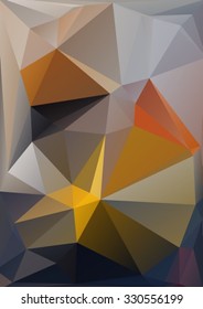 Polygonal abstract background with gray and brown triangles.