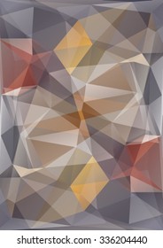 Polygonal abstract background with gray and brown triangles.