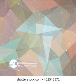 Polygonal abstract background with gray-blue triangles.