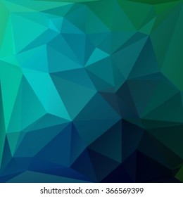 Polygonal abstract background with green-blue triangles.