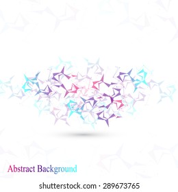 Polygonal Abstract background. Low poly, molecule and communication with connected dots and lines. Vector Illustration.