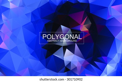 Polygonal Abstract Background, Modern Blue 