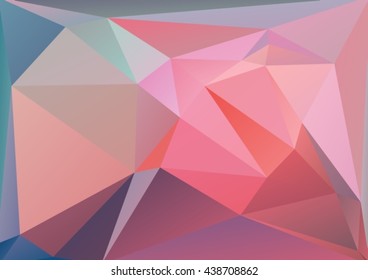 Polygonal abstract background with pink and blue triangles.