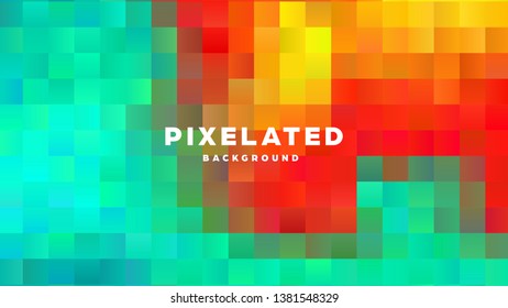 Polygonal abstract background with squares. Colorful gradient design. Low poly geometric rectangle shape modern banner. Vector illustration.