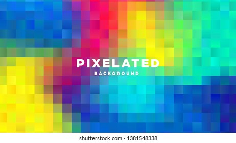 Polygonal abstract background with squares. Colorful gradient design. Low poly geometric rectangle shape modern banner. Vector illustration.