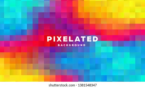 Polygonal abstract background with squares. Colorful gradient design. Low poly geometric rectangle shape modern banner. Vector illustration.