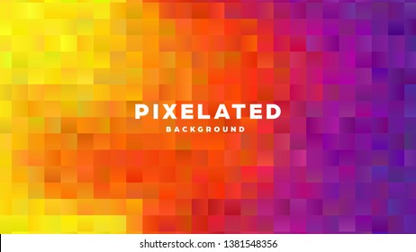 Polygonal abstract background with squares. Colorful gradient design. Low poly geometric rectangle shape modern banner. Vector illustration.