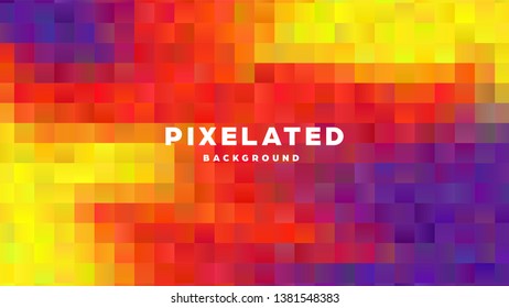 Polygonal abstract background with squares. Colorful gradient design. Low poly geometric rectangle shape modern banner. Vector illustration.