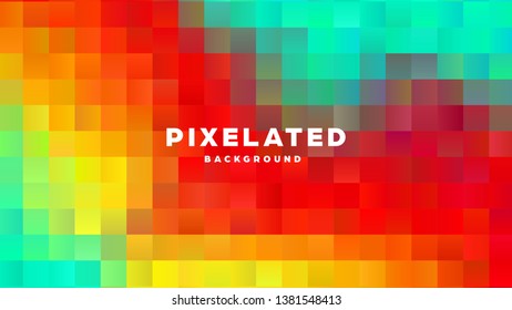Polygonal abstract background with squares. Colorful gradient design. Low poly geometric rectangle shape modern banner. Vector illustration.
