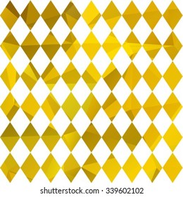 Polygonal abstract background with yellow and gold diamonds.