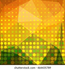 Polygonal abstract background with yellow and green triangles.