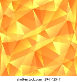 Polygonal abstract background with yellow and orange triangles.