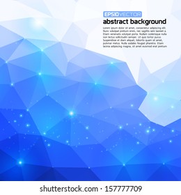Polygonal abstract blue background for business presentation