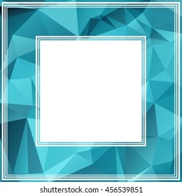 Polygonal abstract border with bright blue triangles.