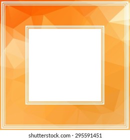 Polygonal abstract border with light orange triangles.