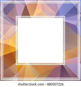Polygonal abstract border with light violet and beige triangles.