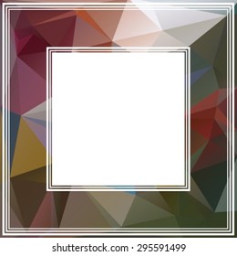 Polygonal abstract border with pink and gray triangles.