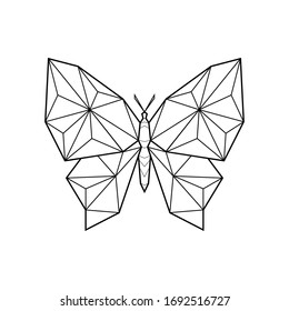 Polygonal abstract butterfly. Logo of the butterfly. Vector illustration