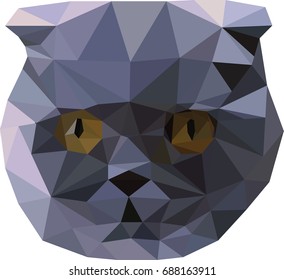 polygonal abstract cat vector illustration. Web design page icon element.