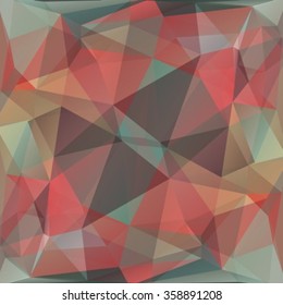 Polygonal abstract dark background with blue and pink triangles.