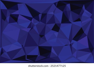 Polygonal abstract design with dark blue and purple shades, creating a dynamic and futuristic backdrop.