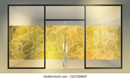 Polygonal abstract design for glass partition graphic. Glass graphic design for your residential and commercial space.