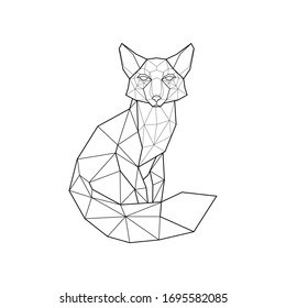 Polygonal abstract fox. Logo of the fox. Vector illustration