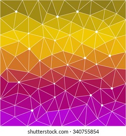 Polygonal abstract geometric bright red, purple and yellow colored pattern background for use in design