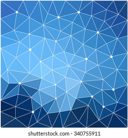 Polygonal abstract geometric deep blue pattern background for use in design