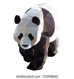 polygonal abstract geometric panda animal vector low poly illustration