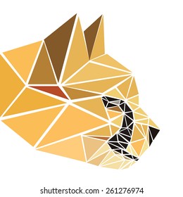 polygonal abstract geometric triangle cheetah. low poly color head.