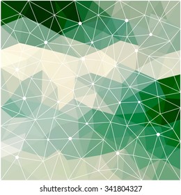 Polygonal abstract geometric triangle green nd grey pattern background for use in design