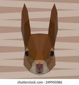 polygonal abstract geometric triangle squirrel background for use in design