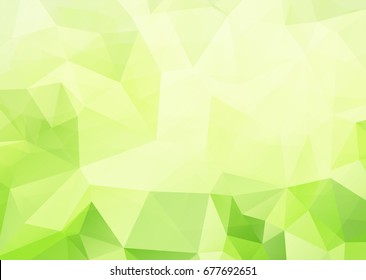 Polygonal abstract with green gradient shading background.