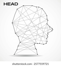 Polygonal abstract head with connected lines. Vector illustrator