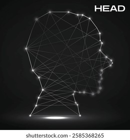 Polygonal abstract head with connected lines. Vector illustrator