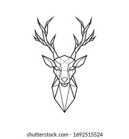 Polygonal Abstract Head Deer Logo Deer Stock Vector (Royalty Free ...