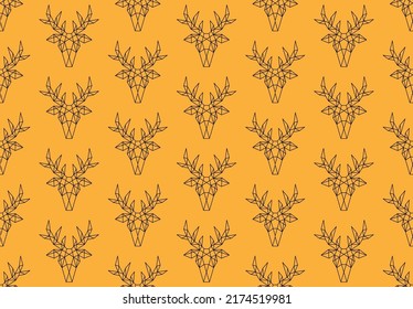 Polygonal abstract head of a deer. Logo of the deer. Vector illustration