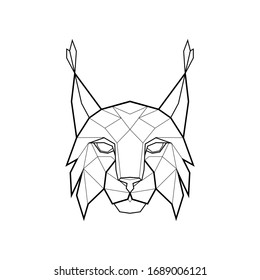 Polygonal abstract head of a lynx. Logo of the tiger. Vector illustration