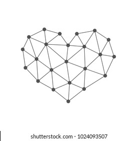 Polygonal abstract heart icon