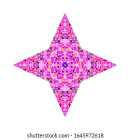 Polygonal abstract isolated tiled mosaic ornament star logo template - geometrical ornamental vector element on white background