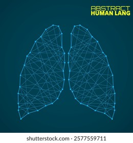 Polygonal abstract lung with connected lines. Vector illustrator