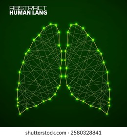 Polygonal abstract lung with connected lines. Vector illustrator