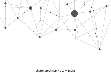 Polygonal abstract network connected dots and lines background template. Blockchain technology linked global digital database graphic vector.