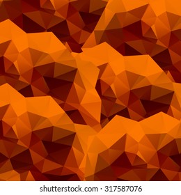 Polygonal abstract orange background. Concept of futuristic minimalism style. 