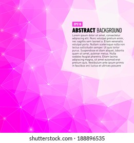 Polygonal abstract pink background for business presentation. Vector illustration.