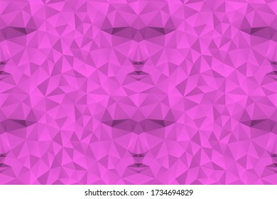 Polygonal abstract pink face on a pink background. Seamless pattern. Low poly design. Creative geometric vector illustration. More patterns in my abstract backgrounds collections.