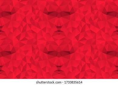 Polygonal abstract red face on a red background. Seamless pattern. Low poly design. Creative geometric vector illustration. More patterns in my abstract backgrounds collections. 