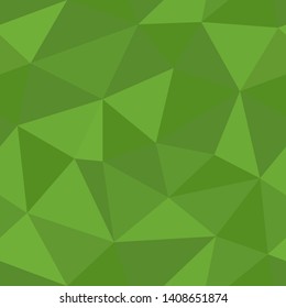 Polygonal abstract seamless pattern in green colors. Ecology triangle wallpaper design. Geometric crystal background. Linear grid vector illustration. Reticulated mosaic texture.