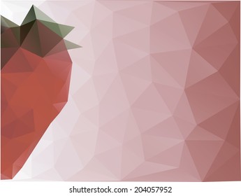 Polygonal abstract strawberries background